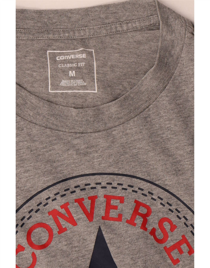 Converse Mens Chuck Taylor Graphic Top Manga Longa Cinza Médio Salpicado