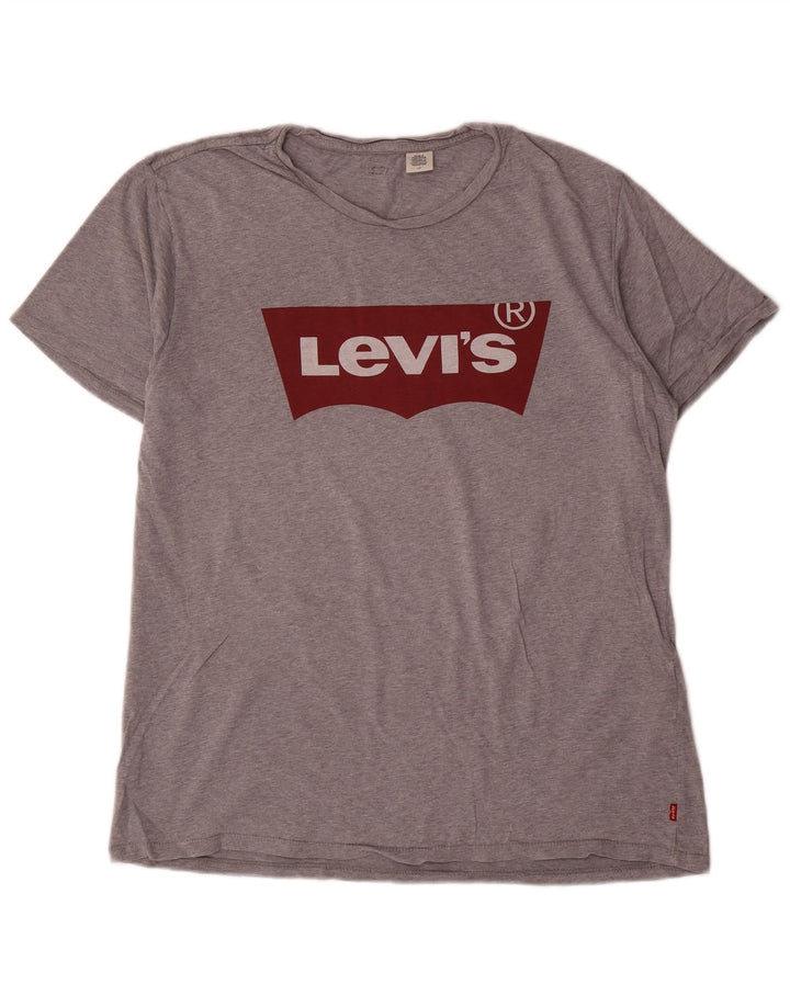 Camiseta gráfica masculina Levi's Top grande de algodão cinza