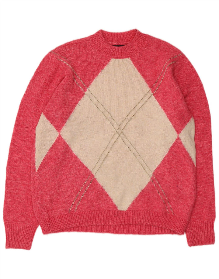 Suéter feminino Marks & Spencer com gola redonda, Reino Unido 14, rosa médio
