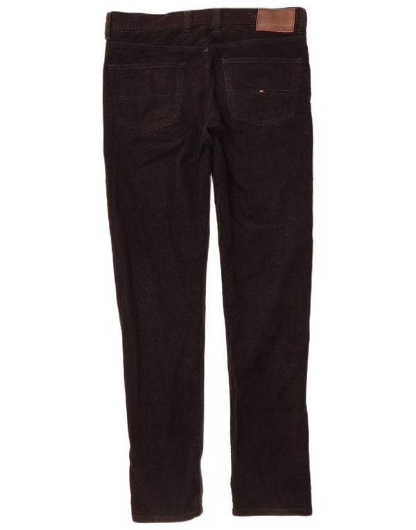 Calça masculina de veludo cotelê Tommy Hilfiger W34 L34 algodão preto