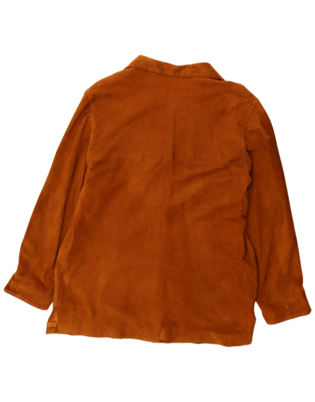 Sobretudo feminino Jolly de camurça grande IT 50 XL couro marrom