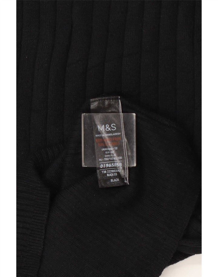 Suéter feminino Marks & Spencer com gola tartaruga Reino Unido 12 médio preto