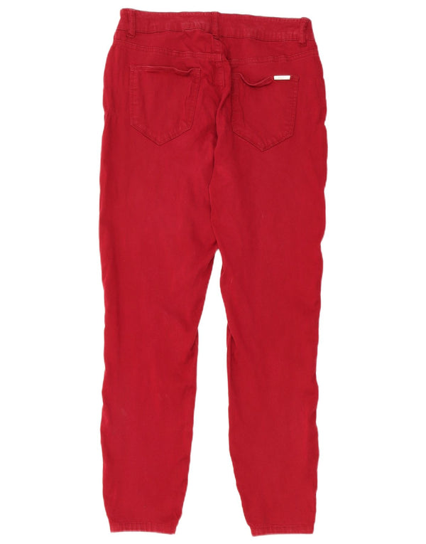Tommy Hilfiger Calças casuais slim para meninas 5-6 anos W28 L26 algodão vermelho