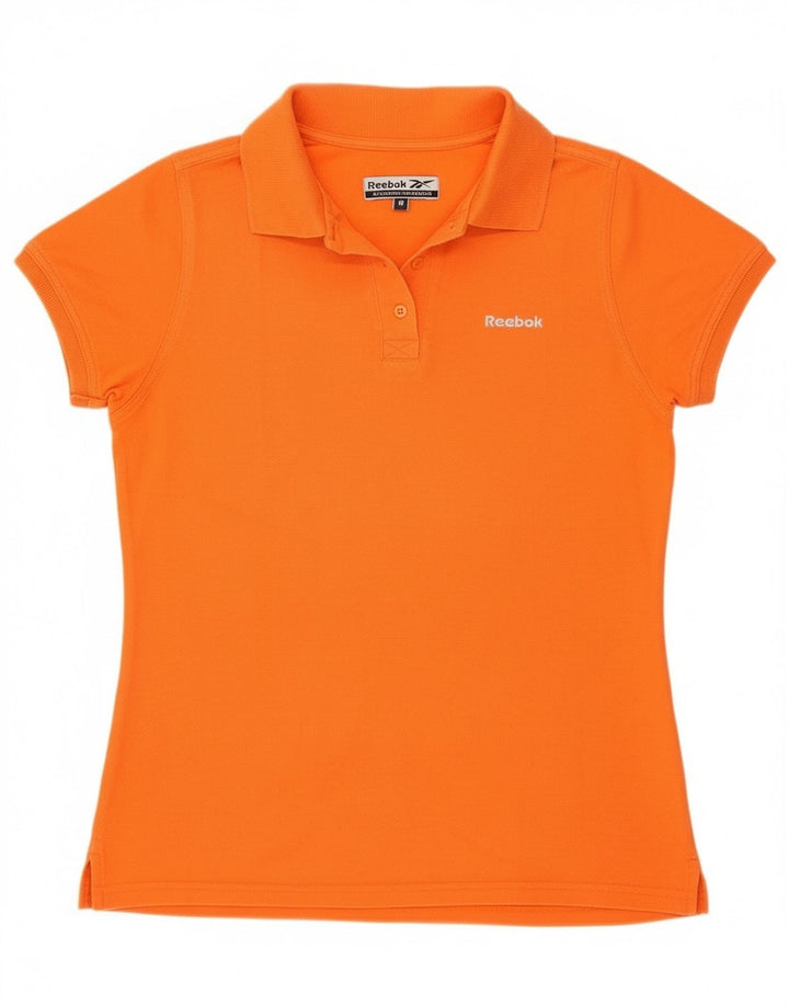 Camisa polo feminina Reebok UK 12 algodão laranja médio
