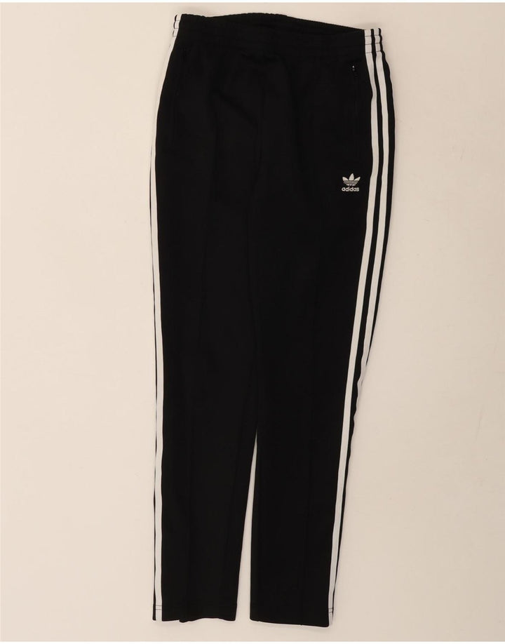 Calça de treino feminina Adidas UK 10 pequena poliéster preto