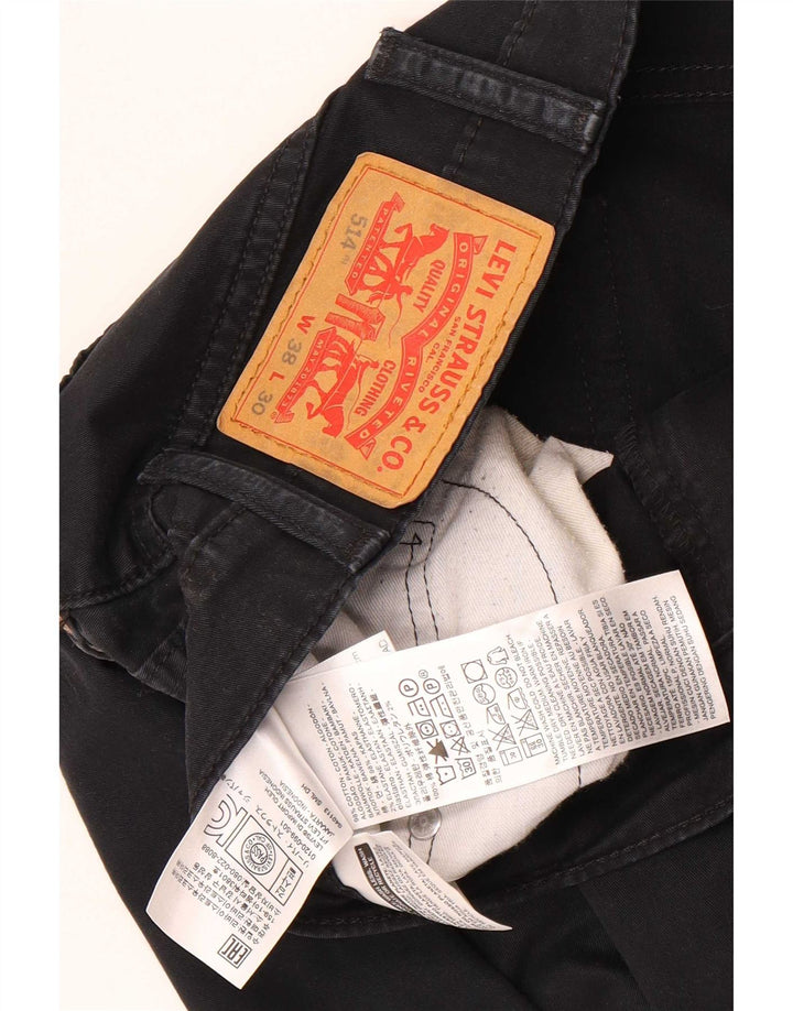 Levi's Masculino 514 Straight Jeans W38 L30 Algodão Preto