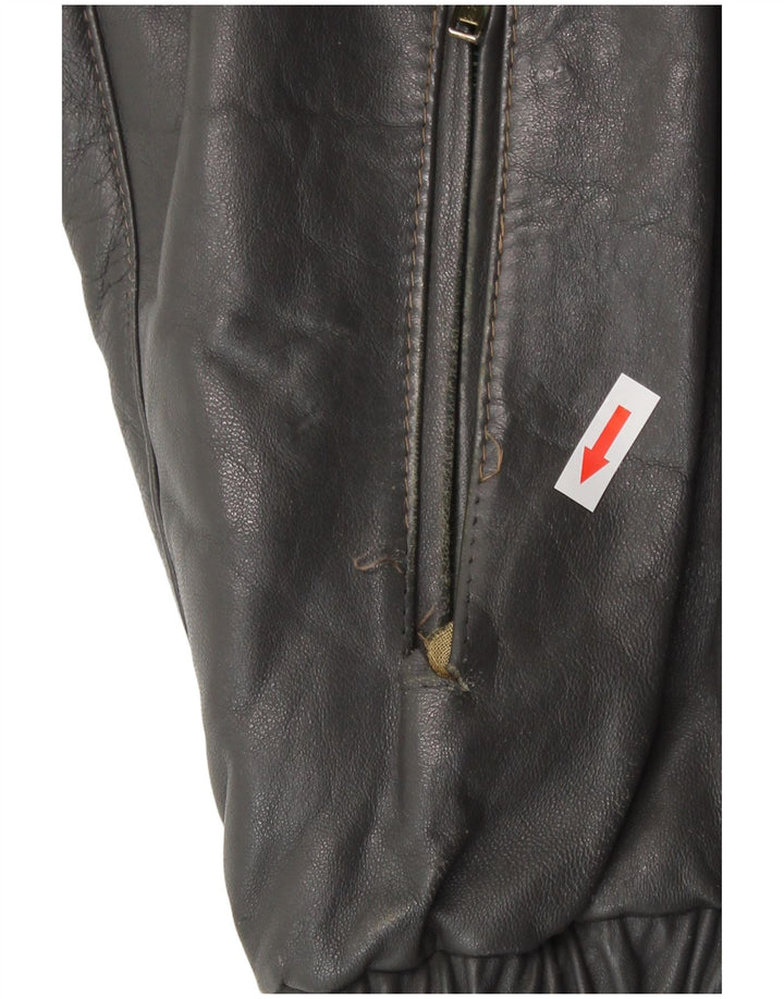 Jaqueta de couro masculina vintage IT 52 XL couro cinza