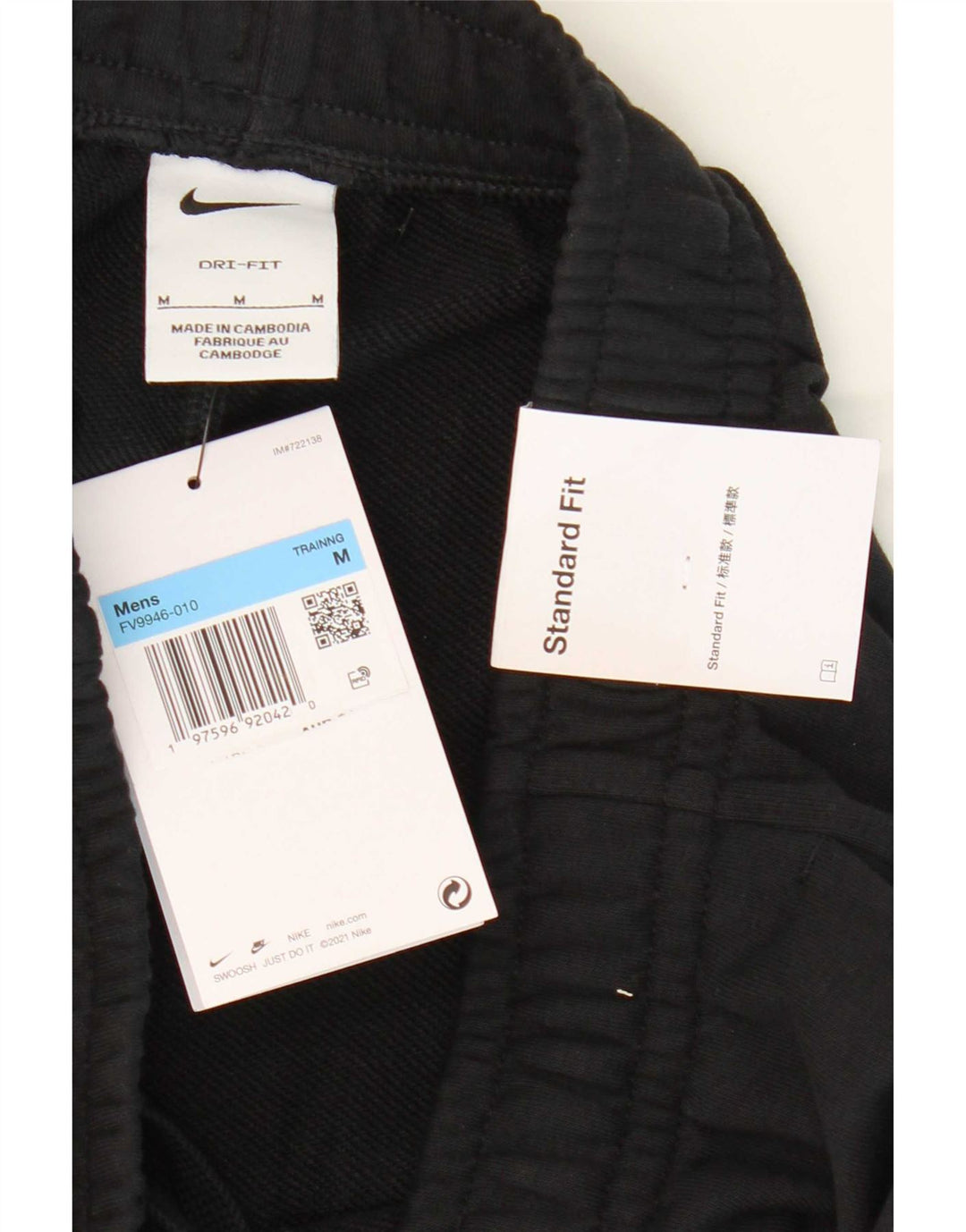 Nike Mens Dri Fit Standard Fit Calças de treino Joggers Médio Preto