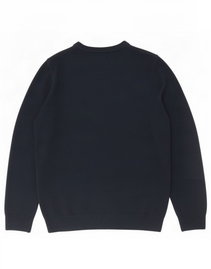 Suéter masculino Marks & Spencer com gola redonda, caxemira grande azul marinho