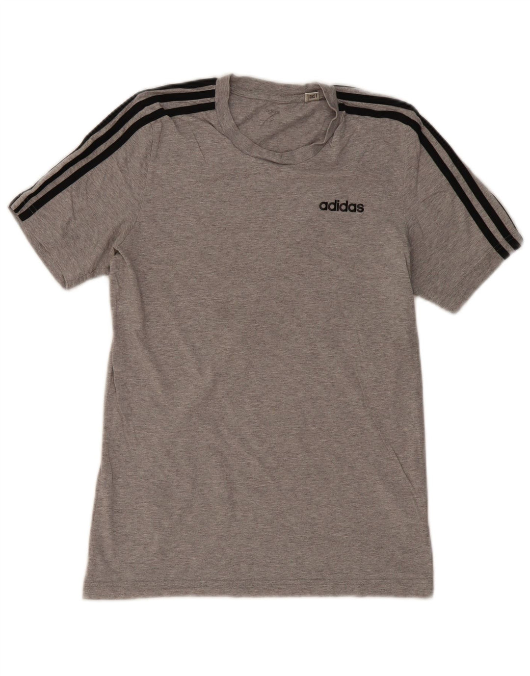 ADIDAS Mens T-Shirt Top Pequeno Algodão Cinza