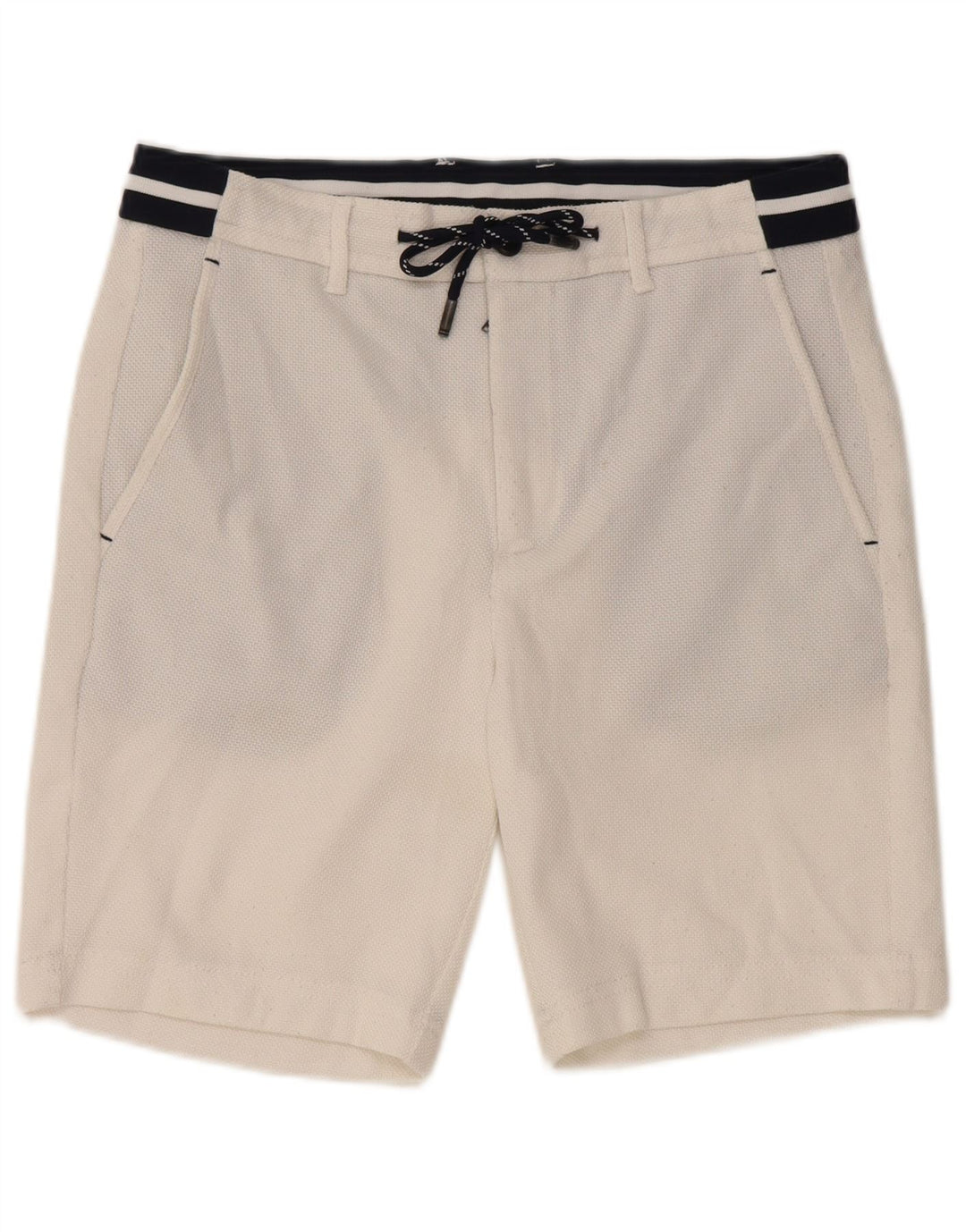 Zara Shorts de natação masculino pequeno poliéster colorblock branco