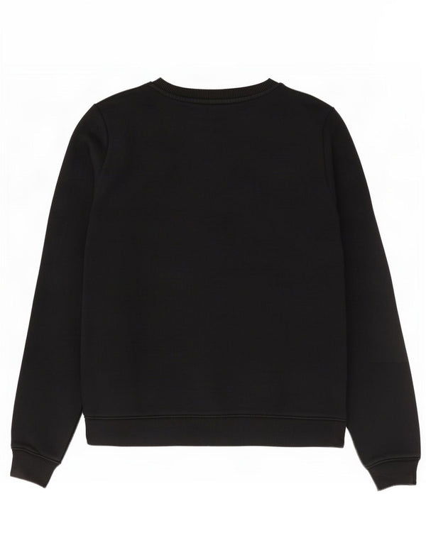 Tommy Hilfiger moletom gráfico feminino jumper UK 14 médio algodão preto