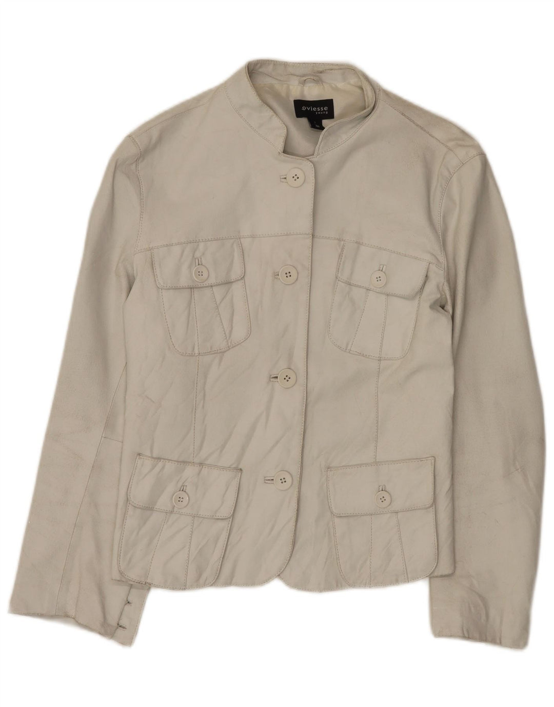 Jaqueta de couro feminina Oviesse IT 48 XL couro branco