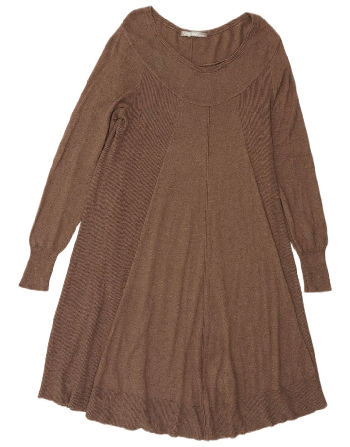 Vestido feminino Marks & Spencer Reino Unido 14 algodão marrom médio