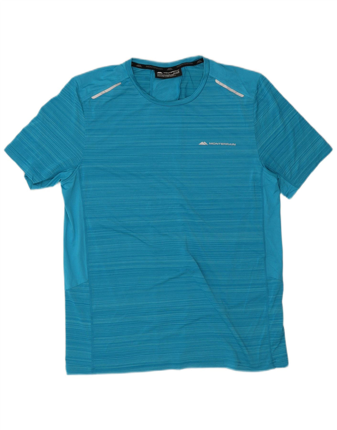 Camiseta masculina Monterrain Graphic Graphic Top Médio Azul Listrado Poliéster