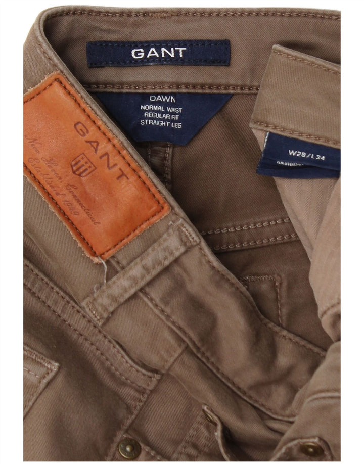 GANT Calça feminina Dawn Straight Regular Fit Chino W28 L29 Algodão Marrom