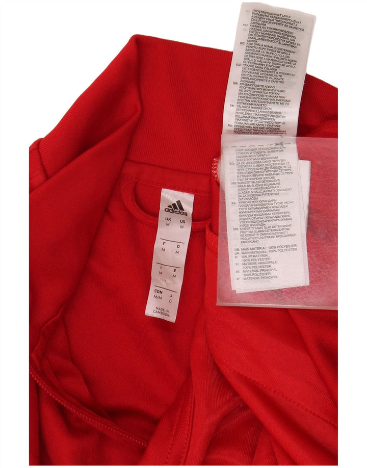 ADIDAS Mens Tracksuit Top Jacket Medium Red Colourblock Polyester