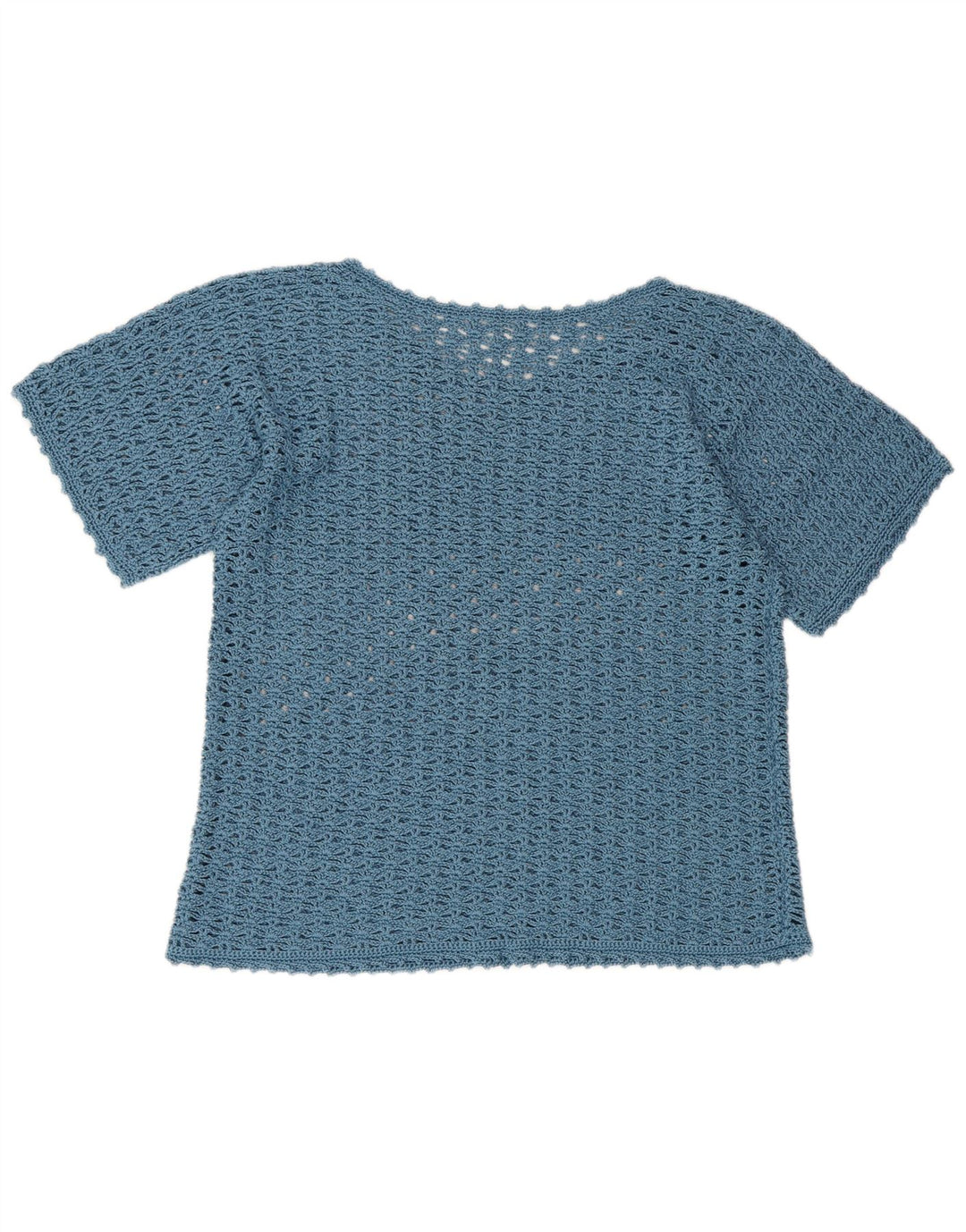 Blusa feminina de crochê VINTAGE UK 16 grande azul