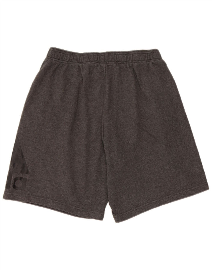 Shorts esportivos gráficos masculinos Adidas algodão cinza médio