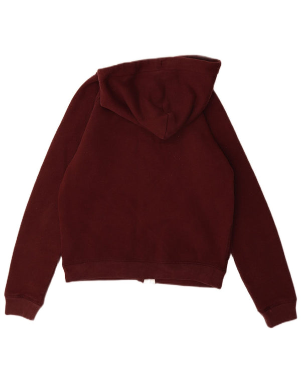 Jack Wills Suéter feminino com capuz e zíper Reino Unido 8 pequeno algodão Borgonha