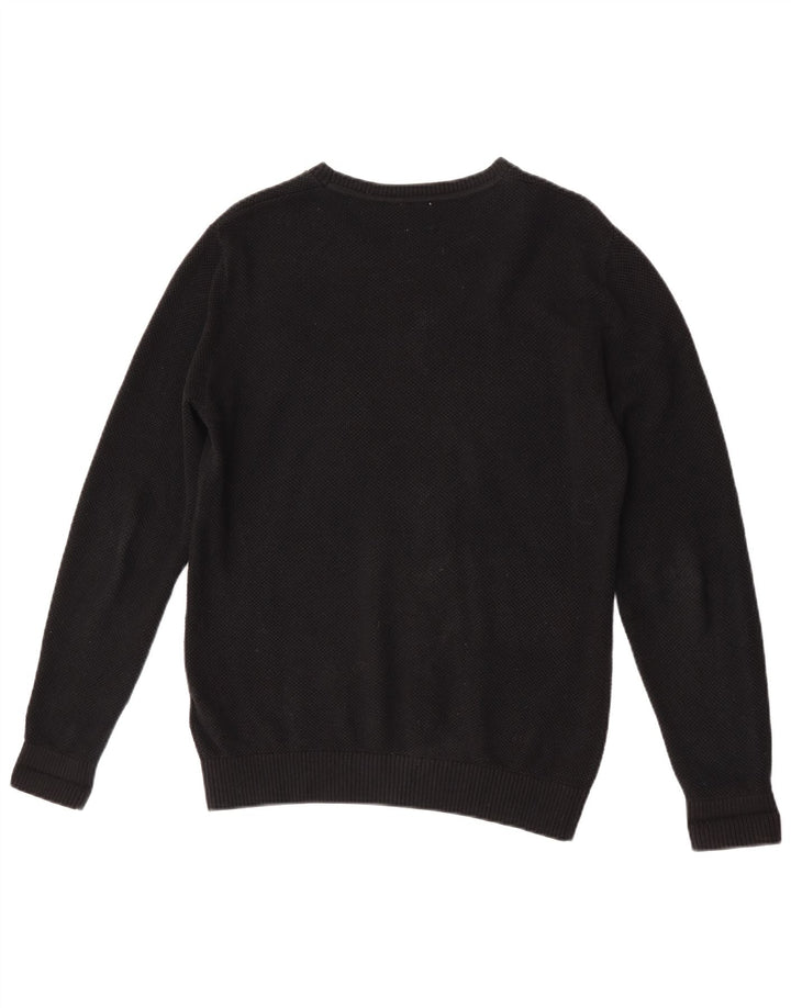 Suéter masculino Gap com gola redonda, pequeno algodão preto