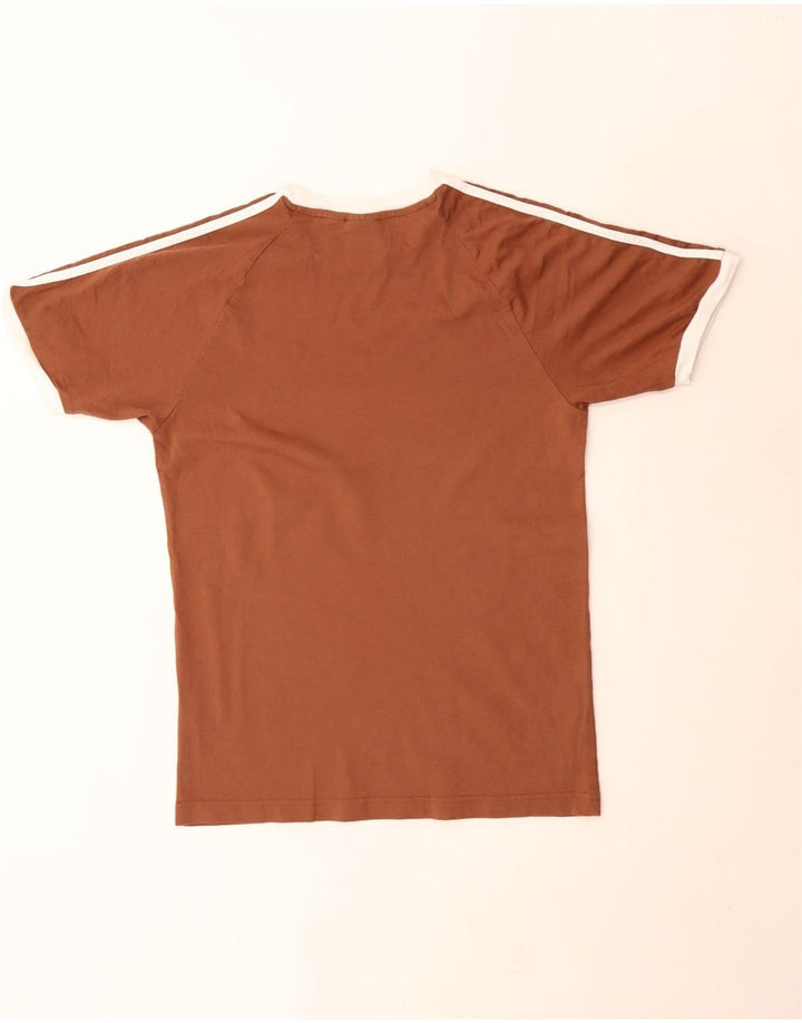 Adidas Mens T-Shirt Top Pequeno Algodão Marrom