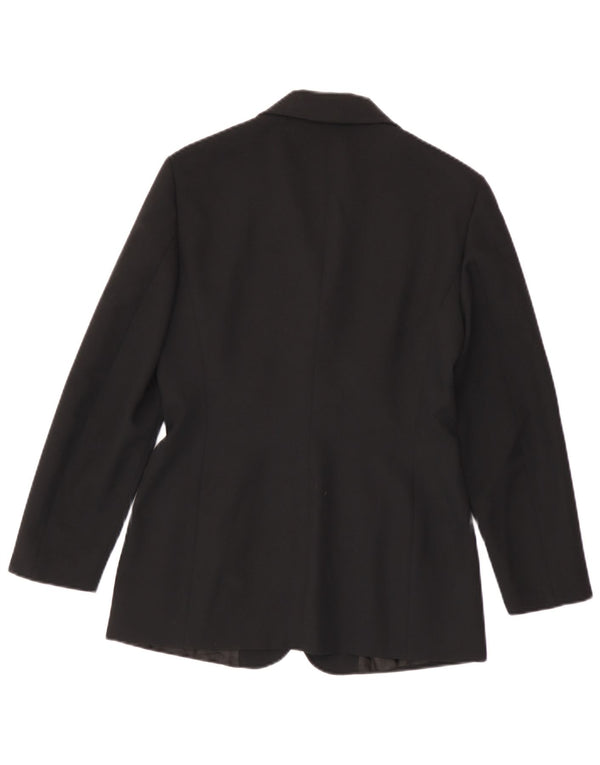 Jaqueta blazer feminina com 3 botões Max & Co. Reino Unido 10 pequena preta de poliéster