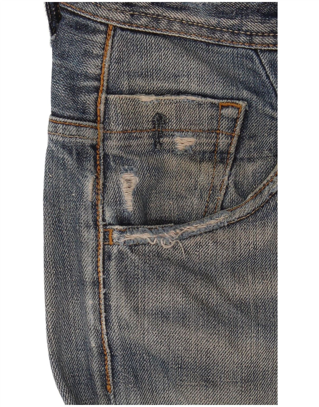Meltin' Pot Jeans masculino desgastado slim W28 L32 algodão azul