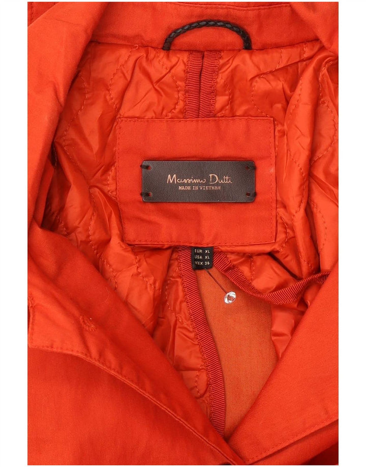 Jaqueta bomber com capuz feminino Massimo Dutti UK 18 XL laranja poliéster