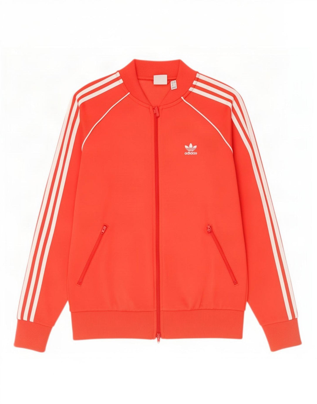 Adidas Womens Tracksuit Top Jacket UK 12 Médio Algodão Vermelho
