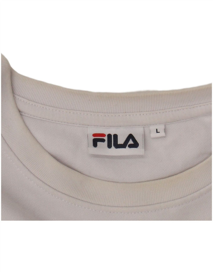 FILA moletom gráfico masculino jumper grande algodão colorblock preto