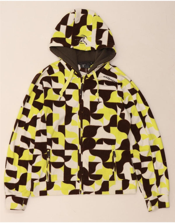 Jaqueta feminina de lã com capuz CHIEMSEE UK 18 XL multicolorida geométrica