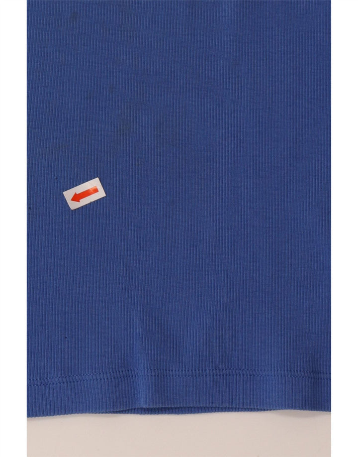 Top feminino RALPH LAUREN manga 3/4 Reino Unido 12 algodão azul médio