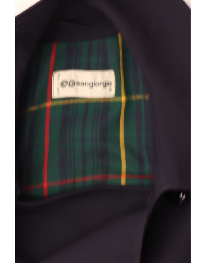 Casaco impermeável masculino Sangiorgio UK 38 azul marinho médio