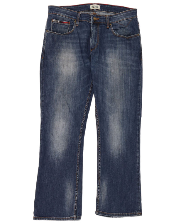 Tommy Hilfiger Mens Bootcut Jeans W34 L30 Azul Marinho Algodão