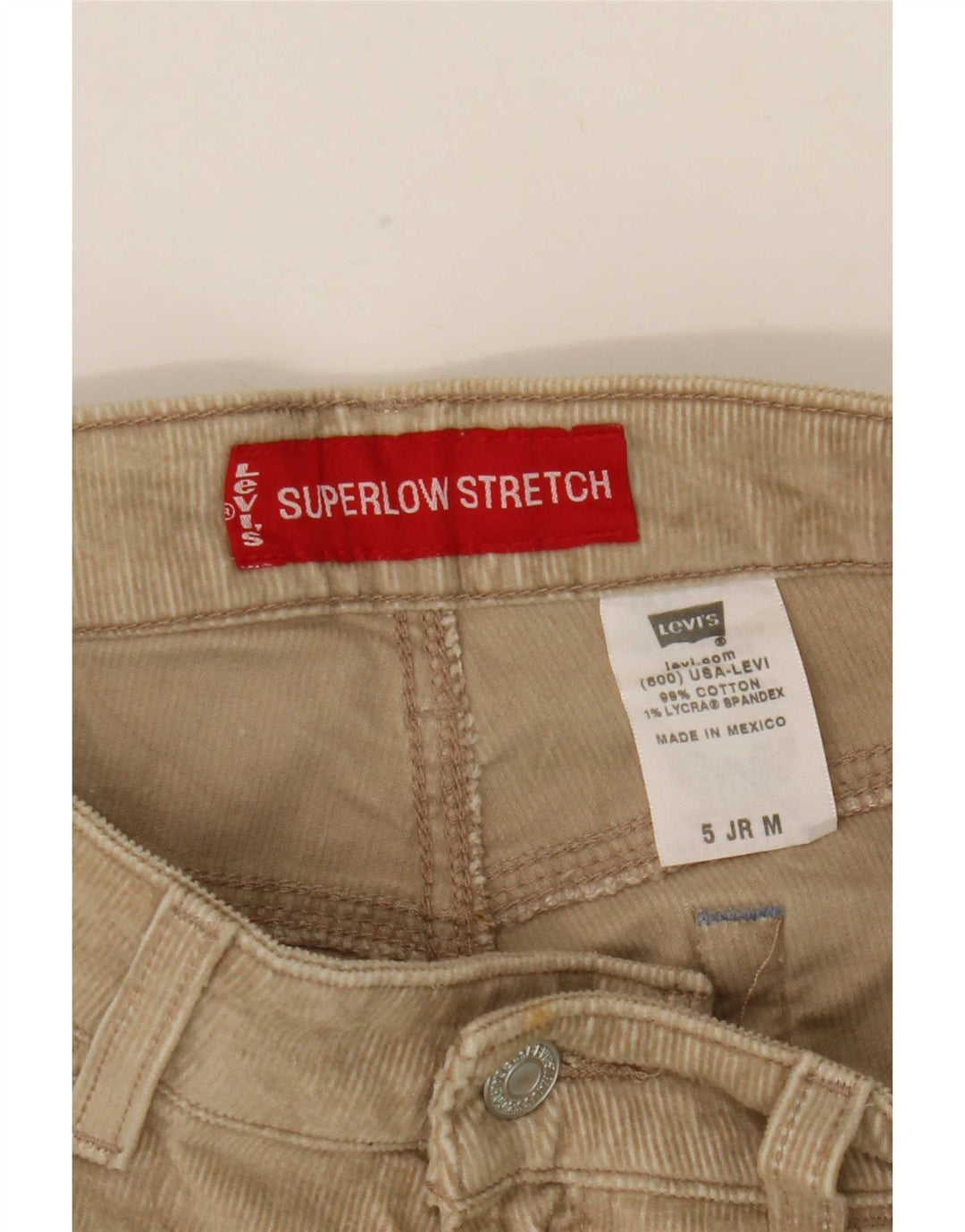 Calça feminina Levi's Stretch Flare Corduroy US 5 Médio W30 L30 Bege