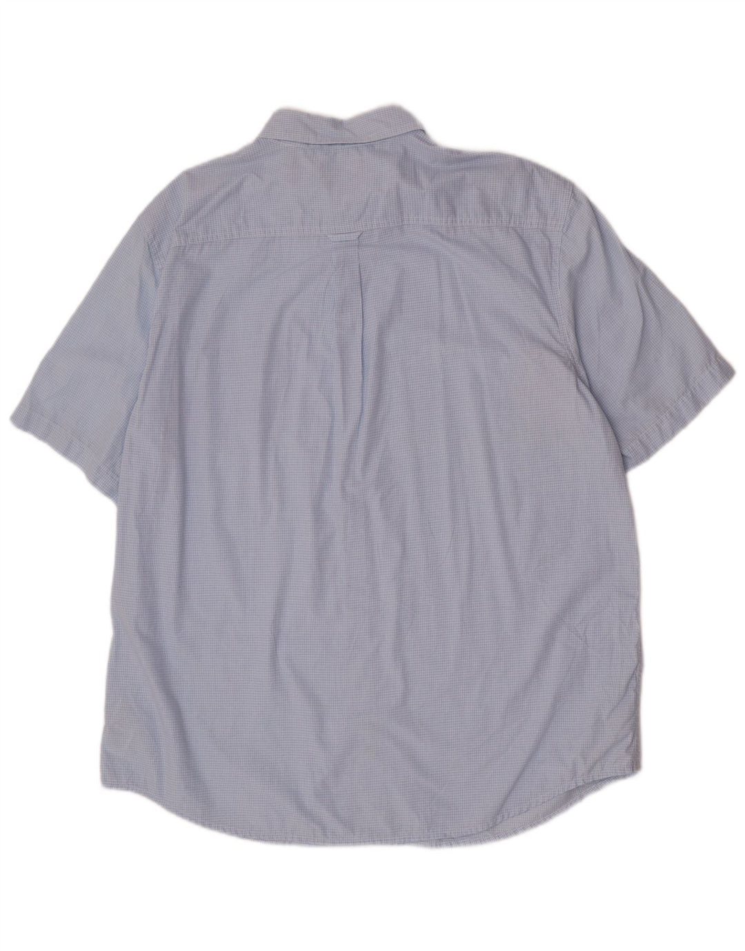 Camisa masculina de manga curta Chaps Easy Care XL azul xadrez algodão