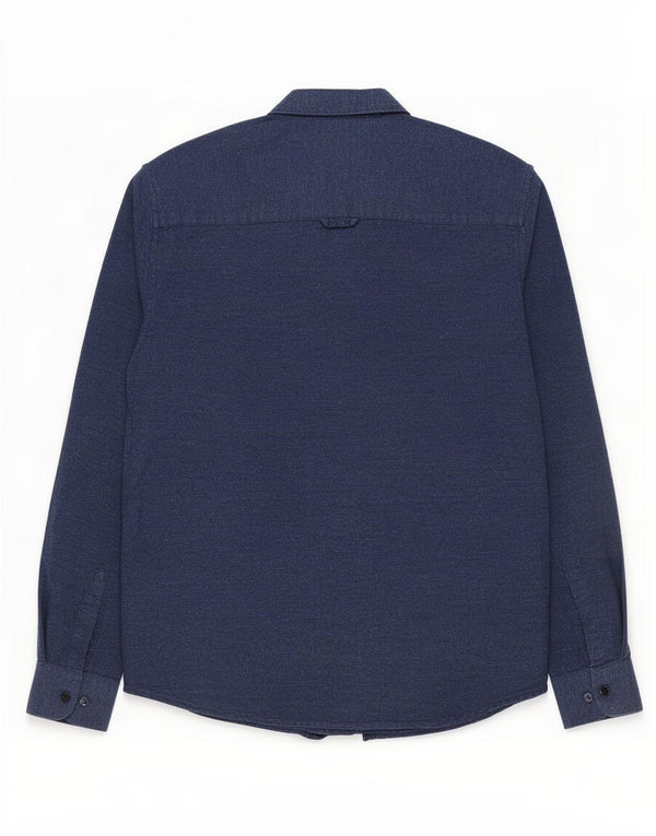 Camisa masculina Crew Clothing algodão azul marinho médio