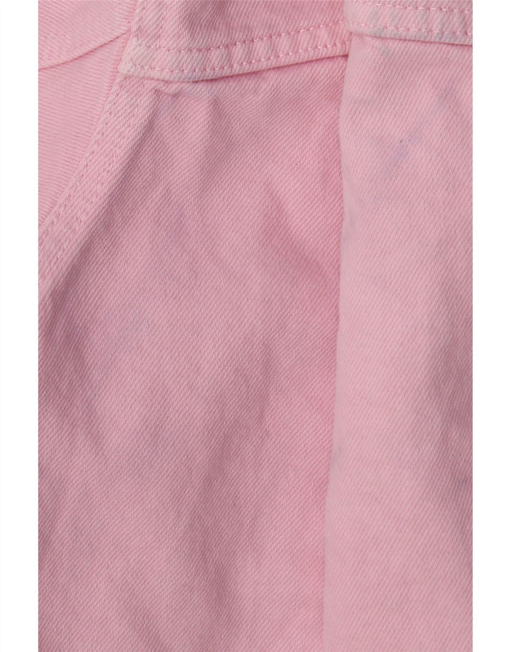 Jaqueta jeans feminina grande ZARA Reino Unido 10 algodão rosa pequeno