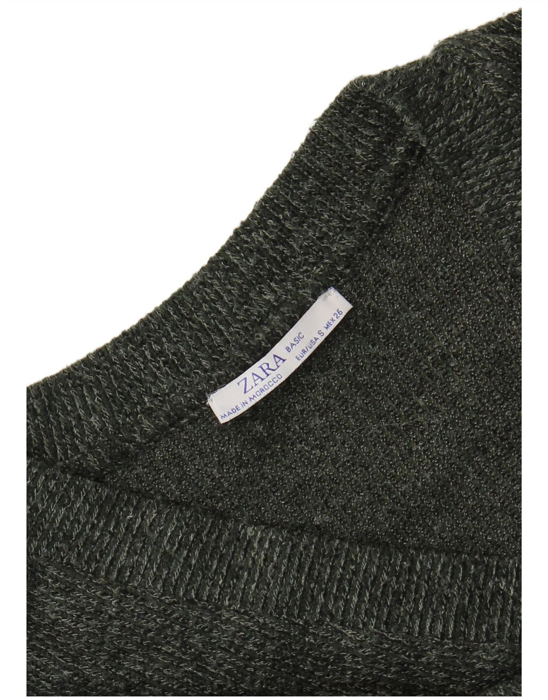 Suéter feminino Zara com decote em V Reino Unido 10 pequeno cinza