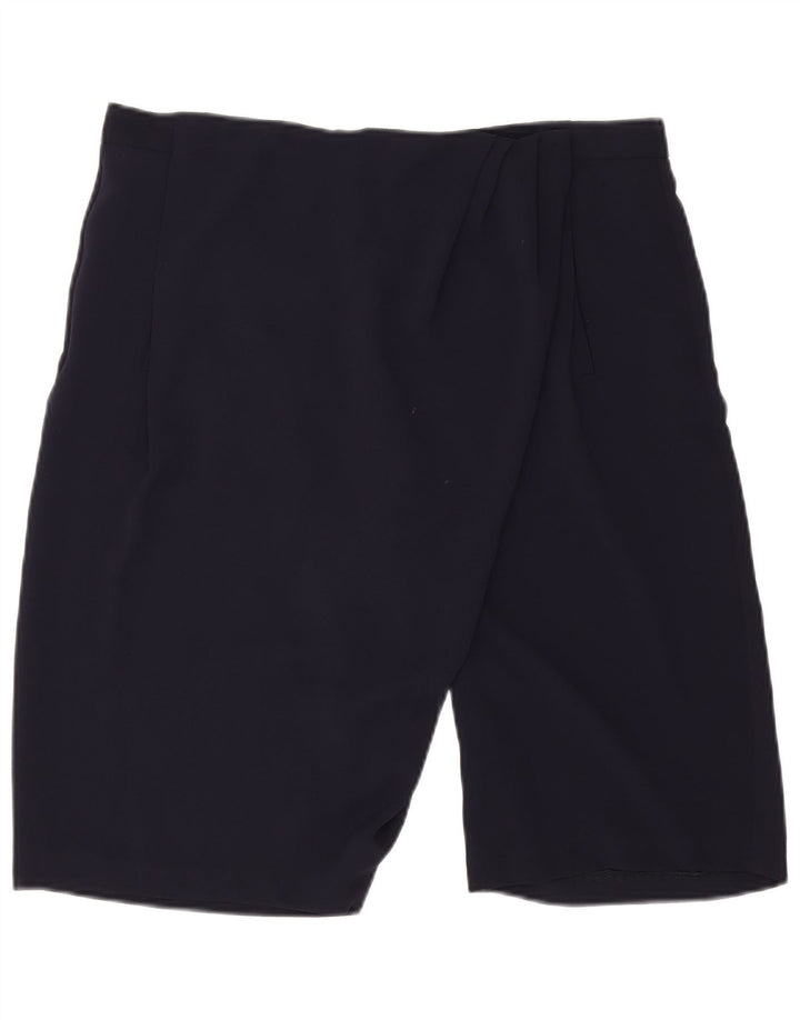 Zara Womens Chino Shorts Grande W32 Poliéster Azul Marinho