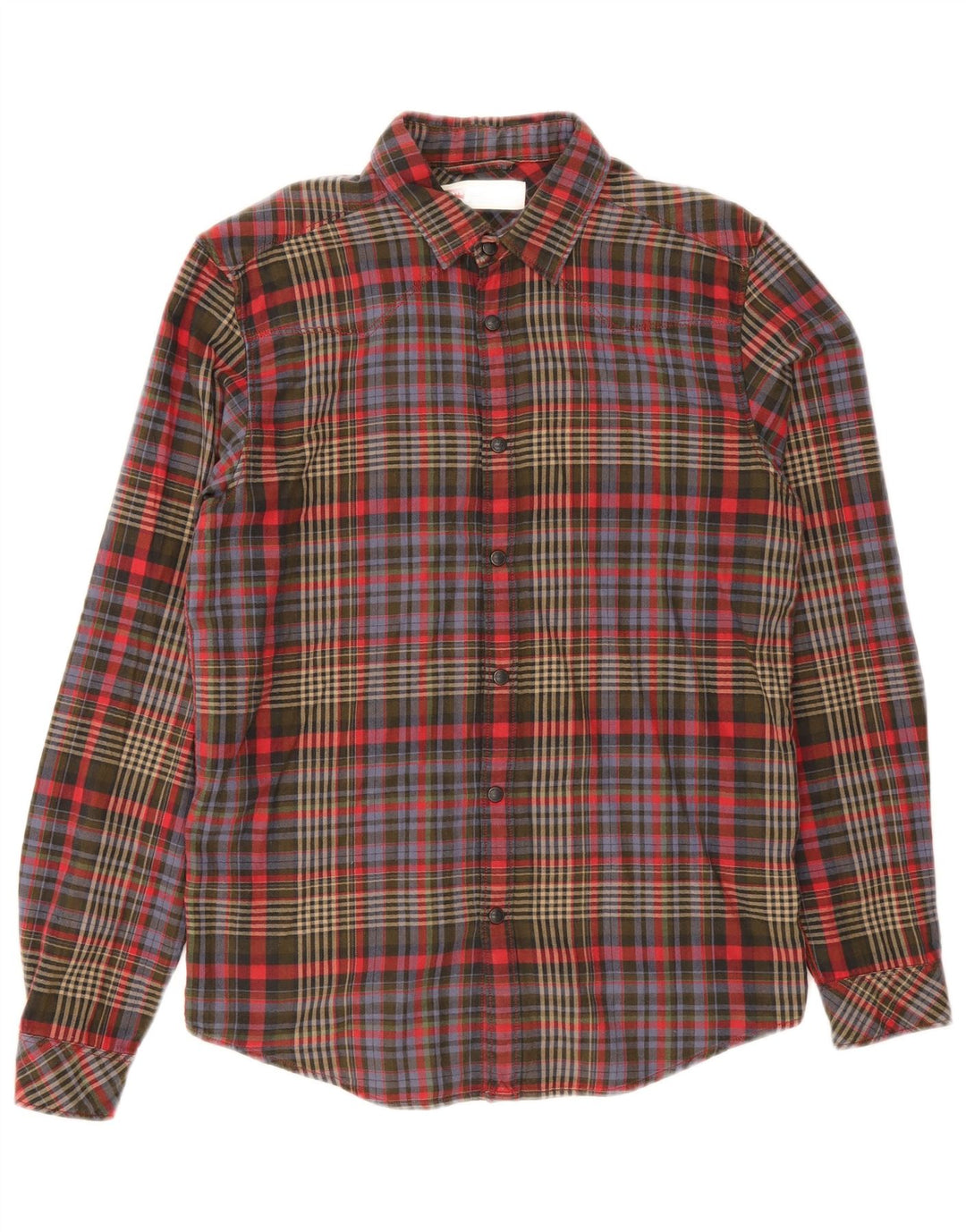 Camisa masculina de flanela Levi's Standard Fit pequena de algodão xadrez multicolorido