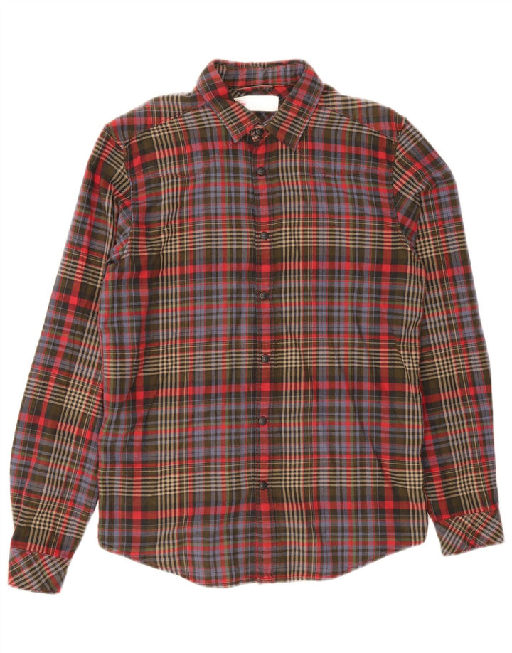Camisa masculina de flanela Levi's Standard Fit pequena de algodão xadrez multicolorido