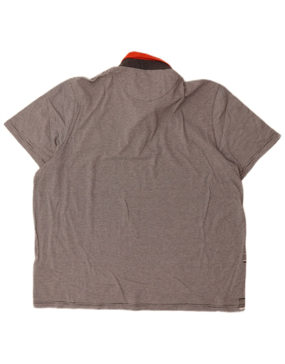 Camisa polo masculina Ted Baker tamanho 6 2XL algodão listrado cinza