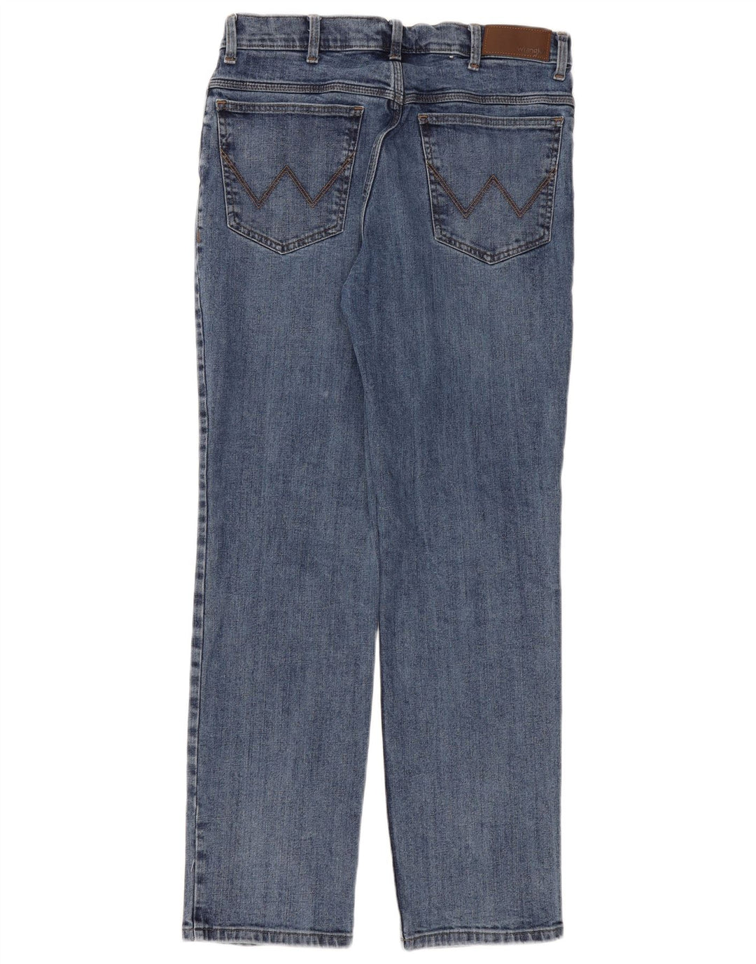 Wrangler Mens Straight Jeans W34 L32 Azul Algodão