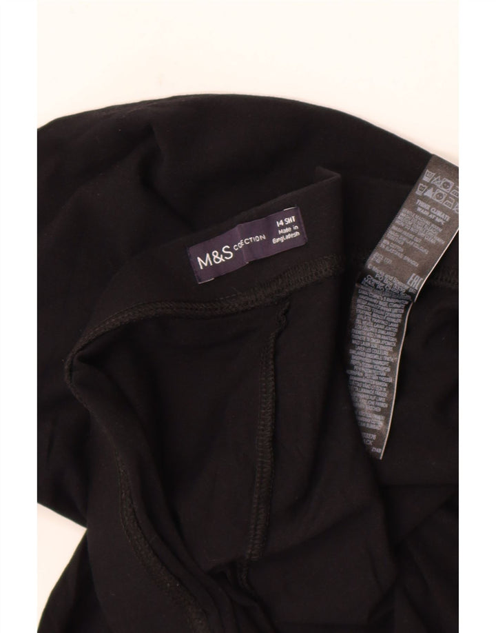 Leggings femininos MARKS & SPENCER Reino Unido 14 grandes de algodão preto