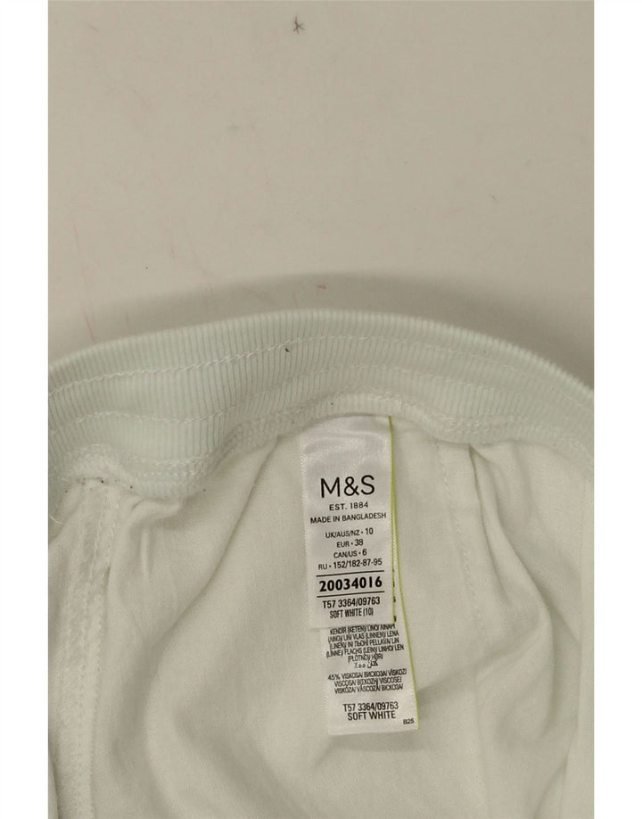 Shorts chino feminino MARKS & SPENCER UK 10 pequeno W28 branco colorblock