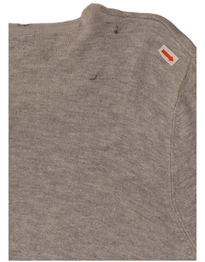 Suéter cardigã feminino Marks & Spencer Reino Unido 16 grande viscose manchada cinza