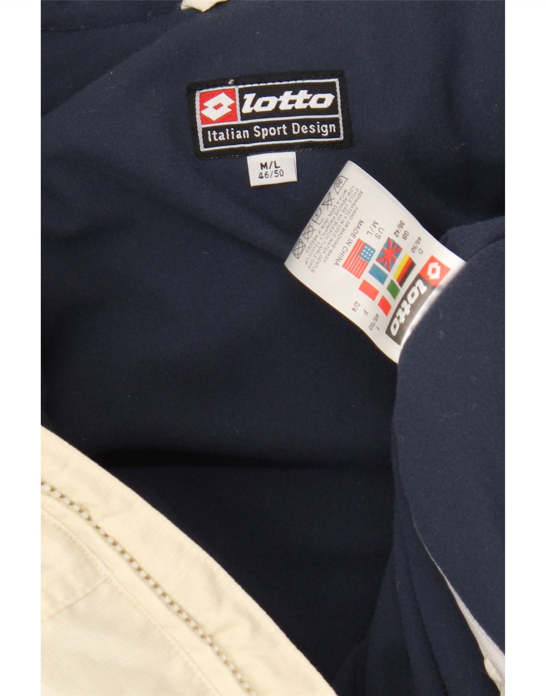 Jaqueta acolchoada masculina Lotto UK 36/42 médio off white nylon