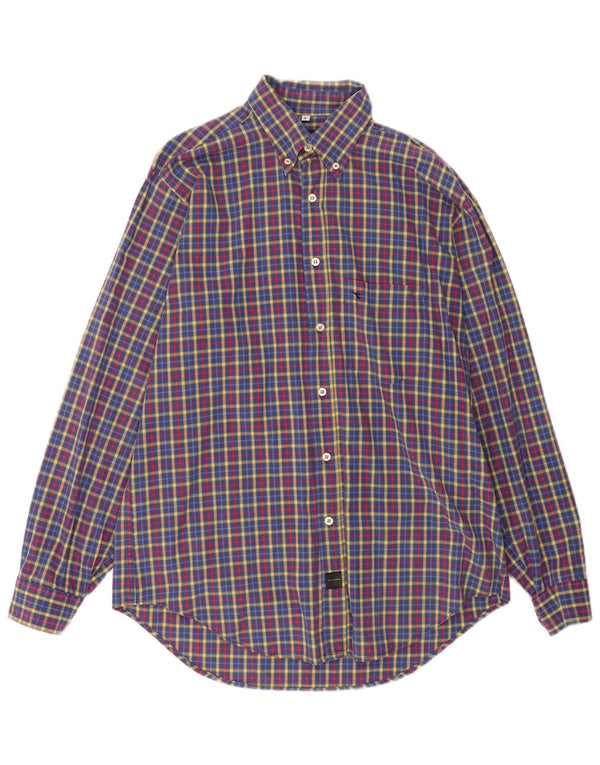 Camisa masculina Diadora grande algodão xadrez multicolorido